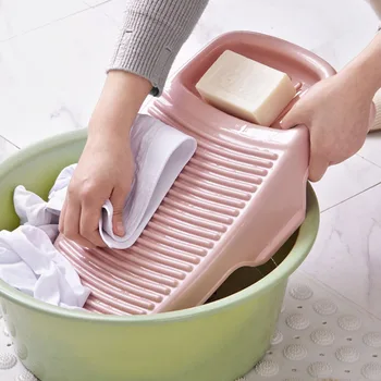

Nordic Plastic Washing Board with Soap Box Washing Board Thickened Anti-skid Washing Tools Household Items Cleaning Accessories
