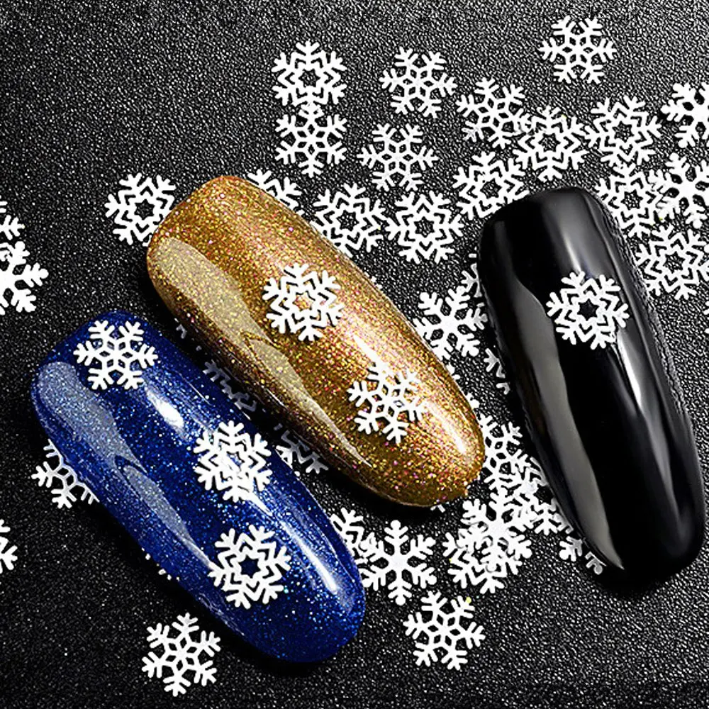 1 Box Shining Snowflake Nail Art Decorations Sequins Mixed Colorful 3D DIY Thin Slice Decal Christams Decor Manicure Tool | Красота и