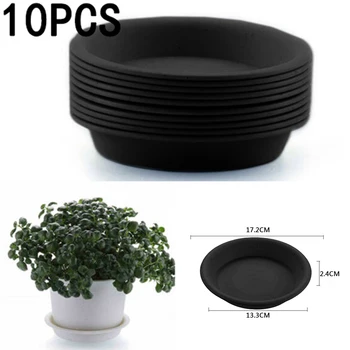 

10pcs Garden Plastic Plant Pot Saucer Round Base Planter Waterproof Tray Excess Water Drainage And Soil Spillage Collecting