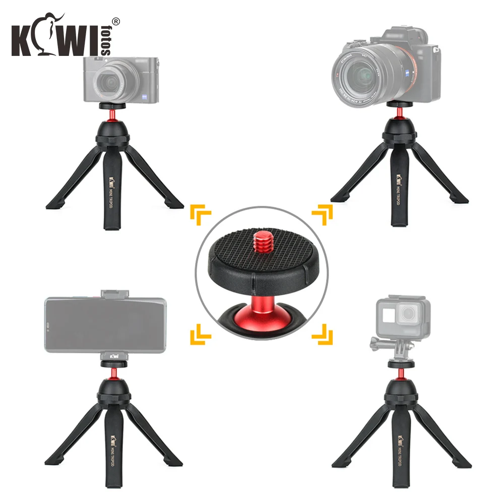 키위 브이로그 미니 탁상 삼각대, DSLR 미러리스 컴팩트 카메라 캠코더용 핸드 그립, LED 램프 미니 프로젝터