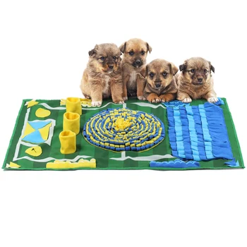 

Pet Dog Sniffing Mat Pad Football Field Green PVC Buckle Find Food Training Blanket Play Toys Bag For Relieve Stress Puzzle