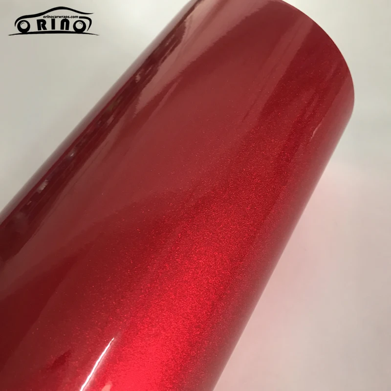 Red Glitter Diamond Vinyl Sticker Wrap-1