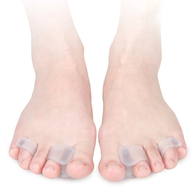 2Pcs Big Toe Two Hole Thumb Valgus Toe Separator Silicone Gel Foot Fingers Protector Corrector Pedicure Foot Care Tool