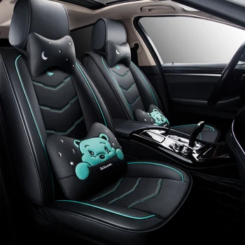 

HeXinYan One pcs Leather universal car seat cover for Ssangyong all models Rexton korando Actyon Kyron Tivolan auto styling acce