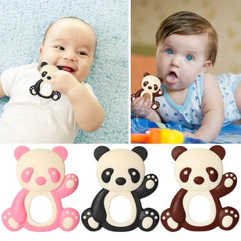 

Baby Silicone Teether Cartoon Panda BPA Free Infant Teething Pendant Toys Accessories Silicone Baby Teether