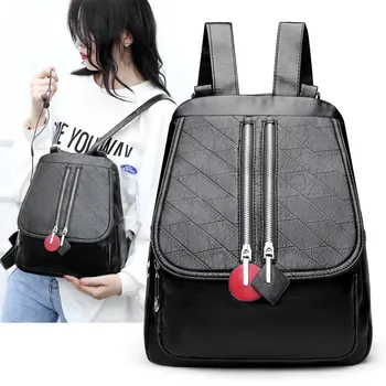

2020 New Backpack Leisure Female Fashion Soft Leather Satchel Mini Pu Backpack women backpack mini backpack