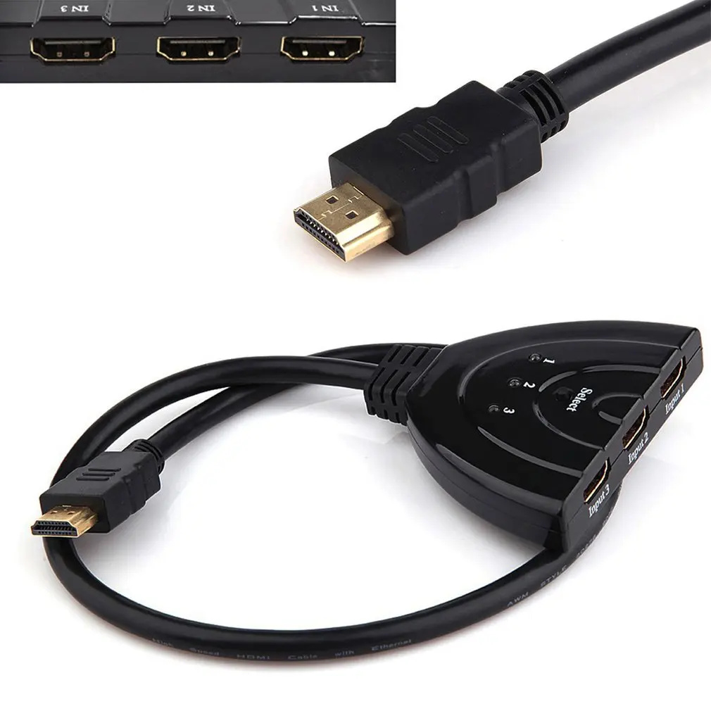 3 порта 4K HDMI Кабель адаптер входа 1 выход автоматический переключатель