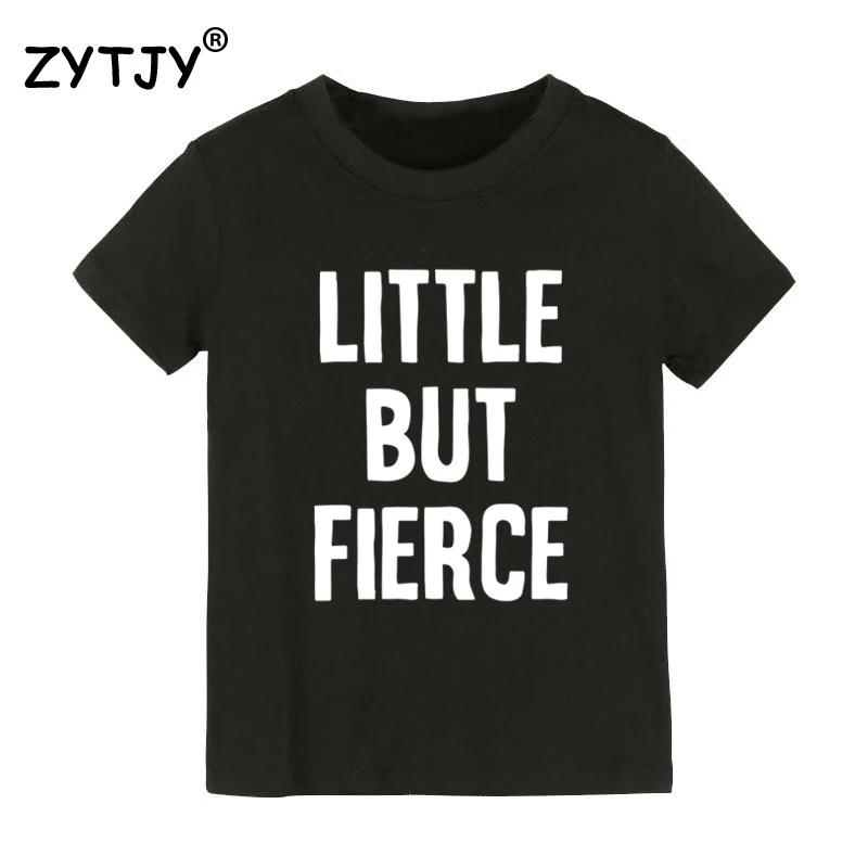 Детская футболка с принтом «Little But Fierce» футболка для мальчиков и девочек, детская одежда для малышей Забавные футболки Tumblr CZ-102