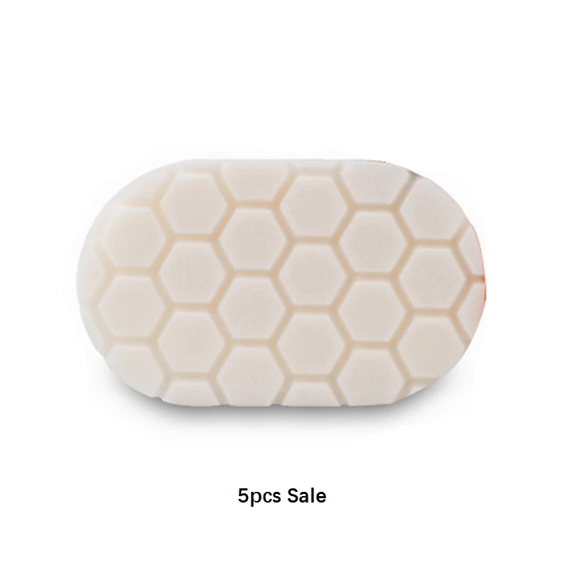 Light Cut White SPTA, 5 шт. в упаковке, овальная губка для воска, шестигранная логика, автомобильный аппликатор для воска, уход за краской, восковая подушечка, втирка, комбинированный аппликатор, поролоновая подушечка - Цвет: Light Cut White