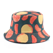 Двусторонняя мужская шляпа-Панама с фруктовым принтом женская Рыбацкая шляпа Панама Боб Кепка Хип Хоп Кепка с покрывалом