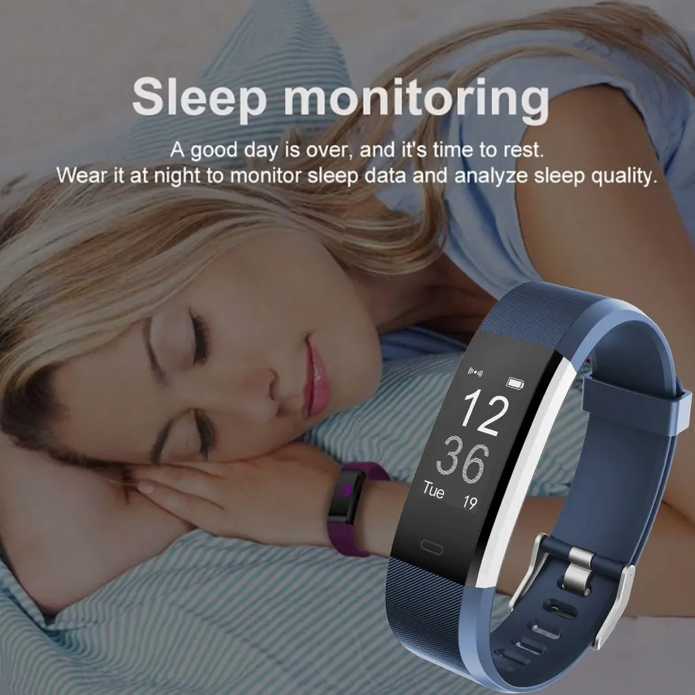 Intelligent Smart Bracelet Watch Color Screen Fitness Tracker IP67 Waterproof Heart Rate Monitor Pedometer Activity Smart Watch