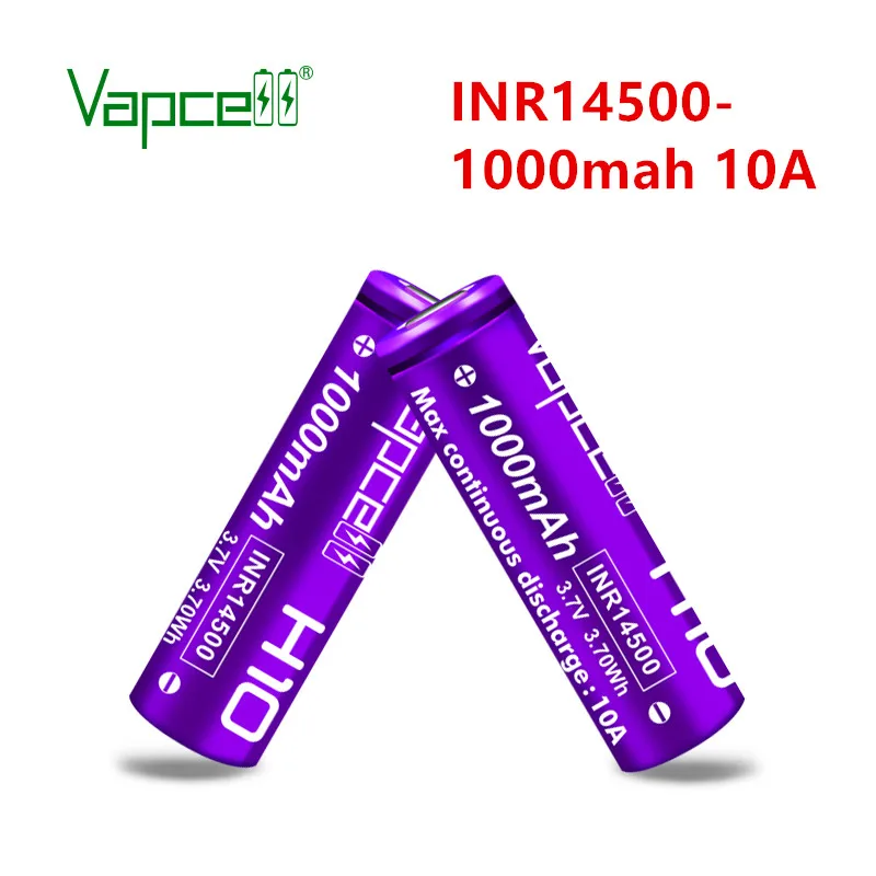Оригинальная литиевая мини батарея Vapcell 3 7 в 14500 мАч 10 А перезаряжаемая для