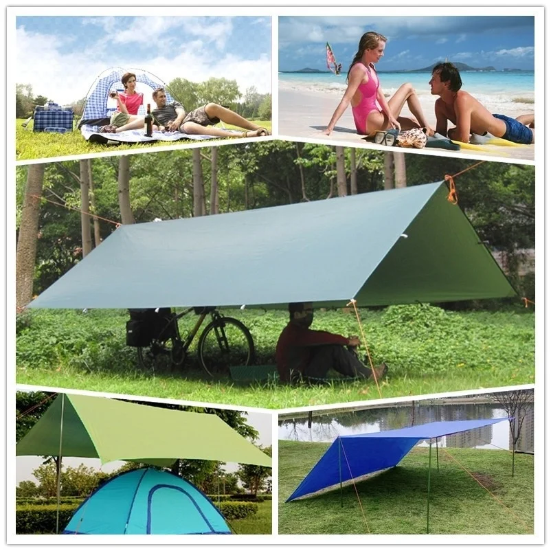 Beach Tent Tarp Rain Sun Shade Hammock Shelter Waterproof Camping Picnic Pad Mat