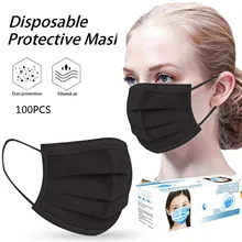 Masque jetable anti-poussière Maske purifiant masque facial couverture 3 couches bouche filtre masques 100 pièces Mascarillas