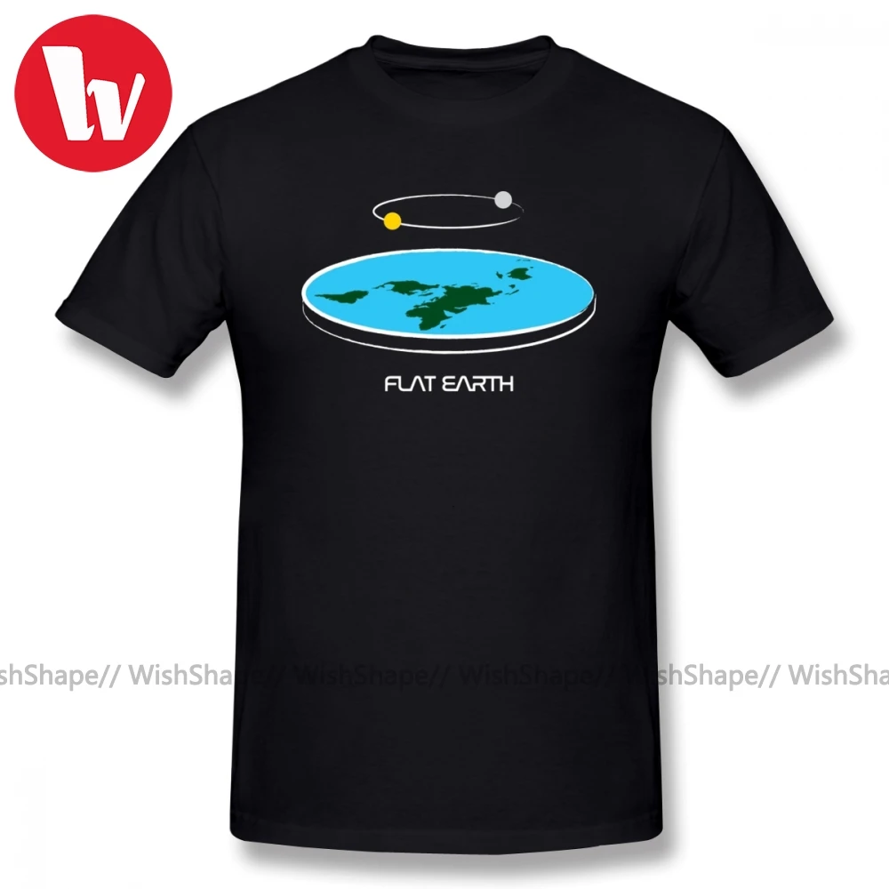 Мужская футболка со схемой Flat Earth Theory базовая с коротким рукавом и принтом