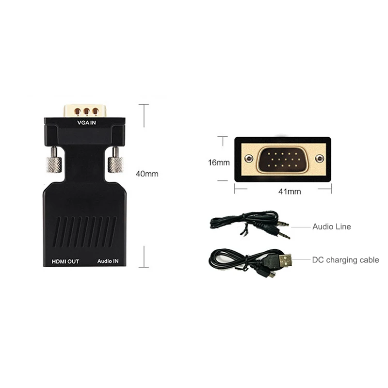 VGA в HDMI адаптер 1080P конвертер Папа мама с 3 5 мм аудио входом XR649|Переходники и