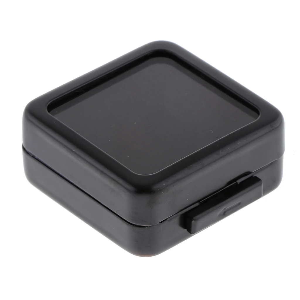 Metal Glass Top Foam Insert Gem Jars Box Gemstone Storage Display Tray Jewelry Box Case