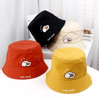 

Baby hats Korean cute duck child fisherman hat spring and summer new children's hat solid color wild boys sun hat casual caps