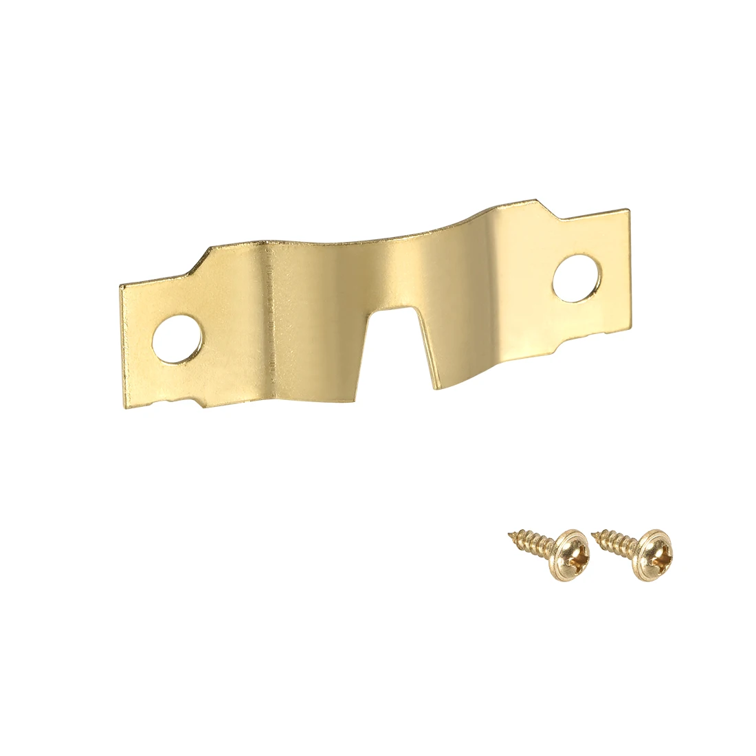 uxcell 10Pcs Picture Hanger Plate, 48mm x 15mm U Type Hook for Frames with Screws Golden