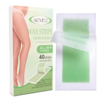 

40PCS Disposable Face Body Hair Removal Wax Strips For Depilation Double Sided Nonwoven Depilatory Wax Paper For Bikini Leg Body