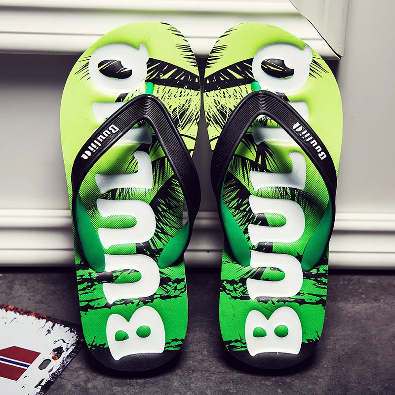 

2019 New Style Ocean Wind Double Layer Bottom Flip-flops Men's Bottom Surface Anti-slip Beach Flip-flop Sandals