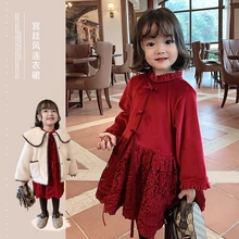 Новое зимнее красивое платье для маленьких девочек, детское утолщенное бархатное эластичное платье принцессы с длинным рукавом