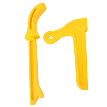 

Yellow Plastic Woodworking Practical Push Block Hand Saw Plastic Push Sticks Tool Set for Woodworkers and Use on Table Saws,Rout