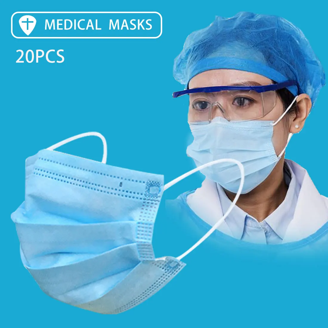 

20pcs Breathable Mouth Mask Anti-dust Safe Respirator Nail Disposable Ear loop Face Anti-fog saliva Protective masks