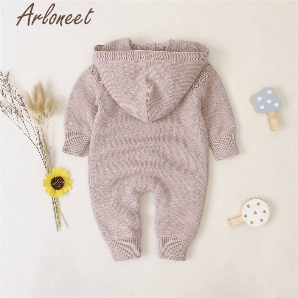 ARLONEET пижамы для новорожденных, для маленьких мальчиков, комбинезон для девочек, зимний с пуговицами для маленьких девочек Песочник Комбинезон хлопковый вязаное пальто, комбинезон для новорожденных, Bebe Menina
