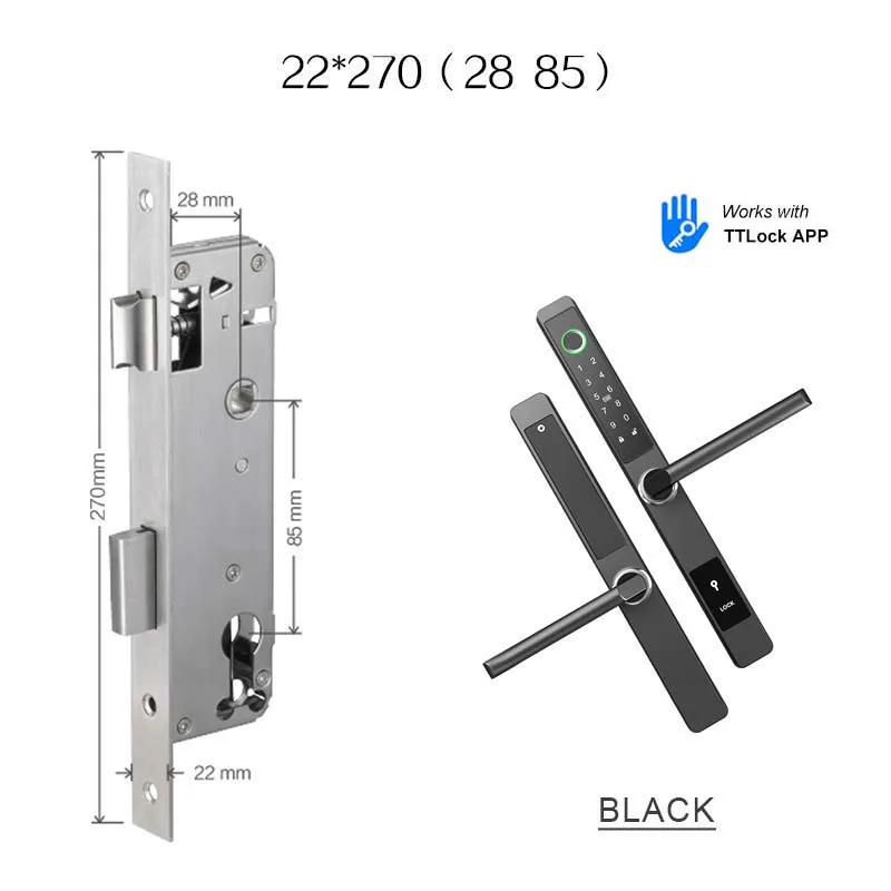 TTLOCK ultra-thin home European standard lock apartment office smart fingerprint digital door lock with 3585 4585 6085 Moritse 