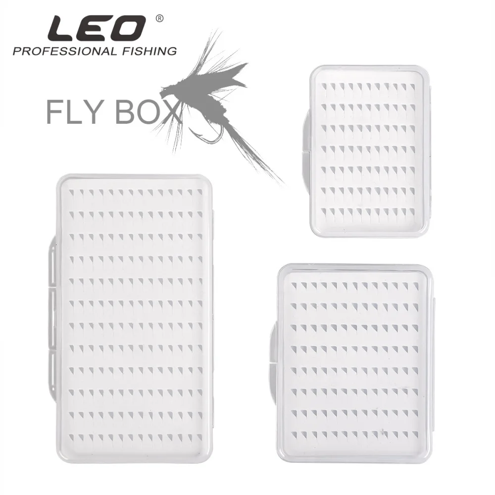 Leo Fly Hook Box 28055 Fly коробка рыболовных крючков с пеной водонепроницаемый прочный рыболовный снасти Прозрачный s m l Размер Pesca - Цвет: S