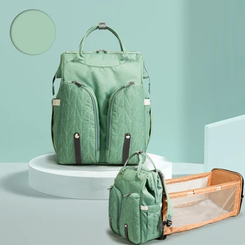 

Diaper Bag Backpack with Changing Bed Waterproof Maternity Nappy Wet Backpacks Travel Portable Large Capacity Baby Fold Bed Bags