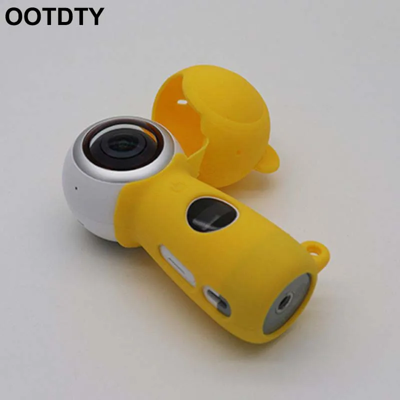 

New Soft Silicone Protective Cover Case Skin Cap Protector with Carabiner for Samsung Gear 360 2017 Edition Accessories