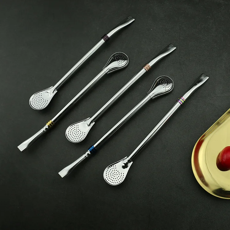 

1 PC Stainless Steel Drinking Straws Yerba Mate Straw Gourd Bombilla Filter Stirring Spoons Reusable Tea Tool Bar Straw