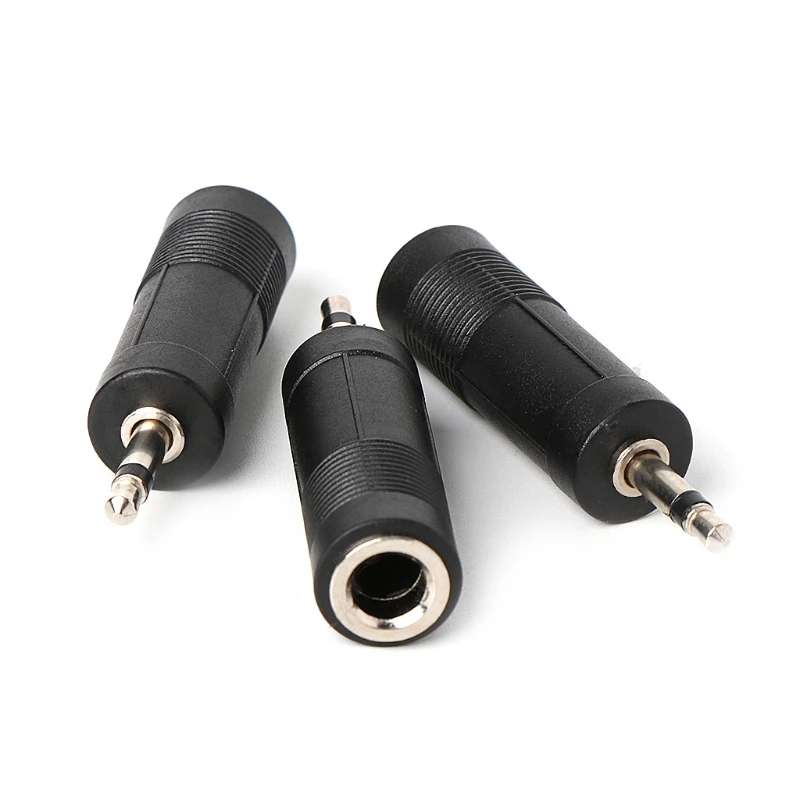 

3X Jack 6.3 to Plug 3.5 Adapter Speaker Plug 3.5mm Plug Plastic Audio Connector