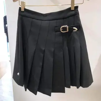 

Women Skirt 2019 Autumn and Winter New Stitching Female Pleated Skirt