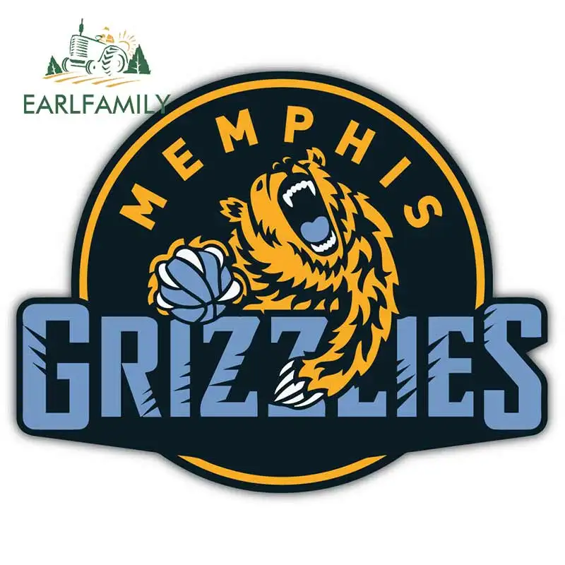 

EARLFAMILY 13cm x 10.5cm Car Stickers for Memphis Grizzlies Basketball Car Bumper Sticker Decal Waterproof Car Accessories