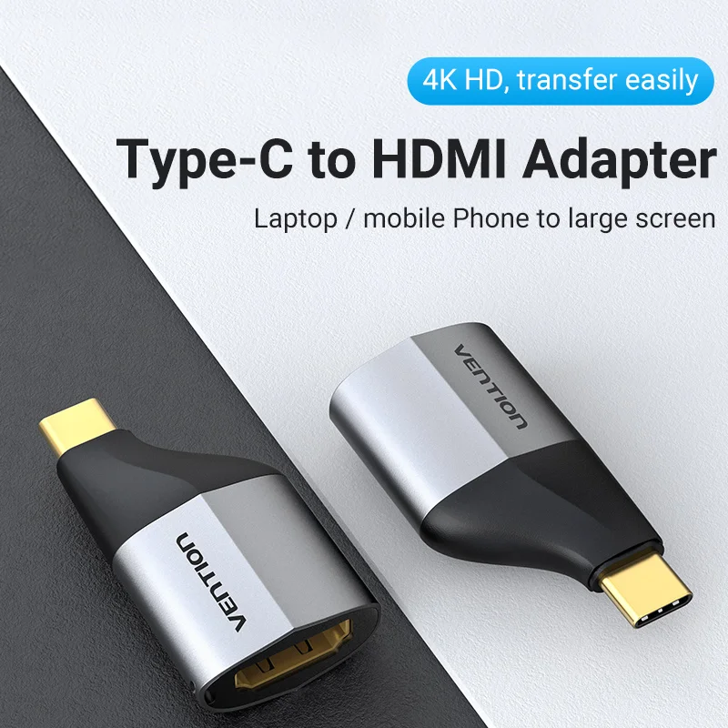 Vention-Adaptador USB tipo C a HDMI 2,0, Cable HDMI 4K