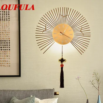 

OUTELA Indoor Wall Lamps Fixture With Clock Modern LED Sconce Contemporary Creative Decorative For Home Foyer Corridor Bedroom