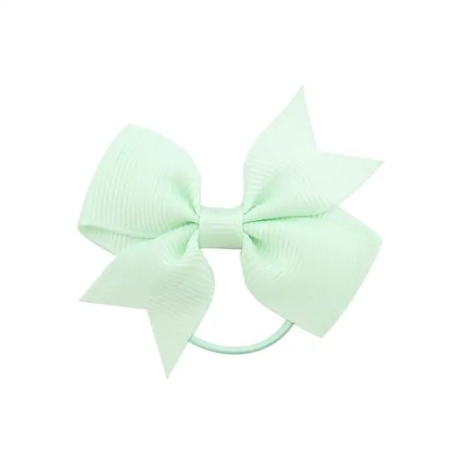 1Pcs Novelty Small Mini Solid Baby Elastic Rubber band Head rope Ribbow Bow Tie For Girls Headwear Hair Accessories 19