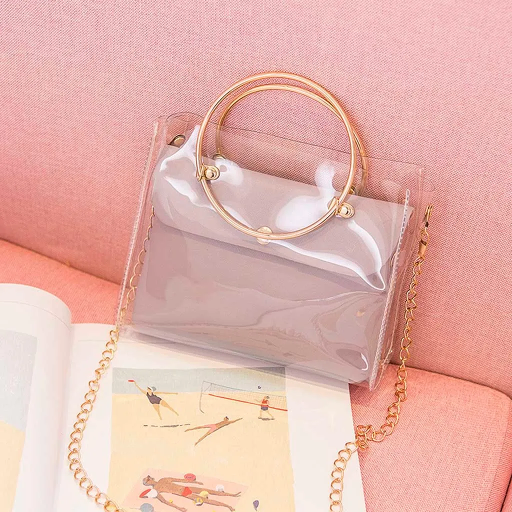 Модные женские плечи ПВХ сумка желе пакет Сумочка Кошелек Мобильный телефон сумка женская сумка через плечо в розовый Bolsa Feminina