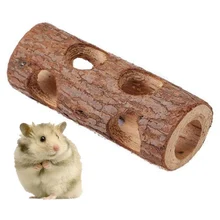 Wooden Animal Tunnel Exercise Tube Chew Toy For Rabbit Ferret Hamster Guinea Pig Hamster Toy Tunnel Small Pet