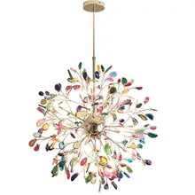 Глобус светодиодный Люстра агат синий/зеленый/фиолетовый/розовый агат Люстра для спальни/гостиной/кухни/столовой/фойе