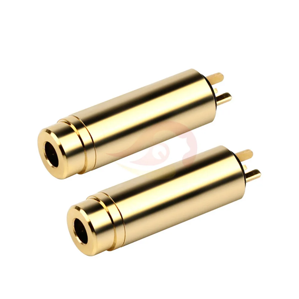 10PCS 2 5mm Jack 4 pole Headphone Plug Copper Gold Plated Audio Connector Tuning Fork Type Dual Contact 2 5 Female Adapter