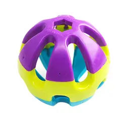 Собака вокальная игрушка анти-депрессия собака игрушка шар трехцветный пластиковый маленький колокольчик мяч для щенков домашних