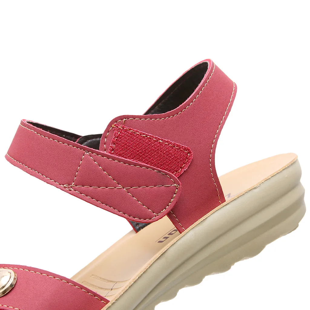 SAGACE; женские сандалии большого размера; Лоскутная кожаная обувь на танкетке; женские повседневные удобные нескользящие пляжные сандалии