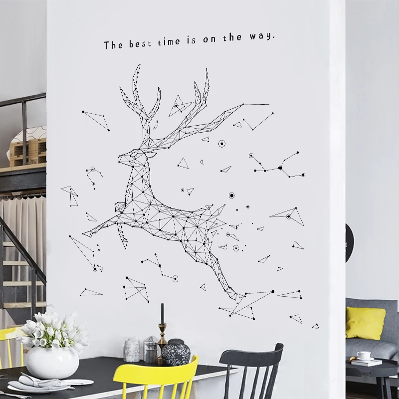 Abstract Whale Wall Stickers for Living room Bedroom Sofa Wall Decor Removable Vinyl Wall Decal Home Decor Unicor Sailboat Deer