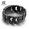 Kalen Matte Bike Chain Bracelets Men 25mm Width Chunky Heavy Stainless Steel Brushed Link Chain Bracelet Male Jewelry ► Photo 1/6