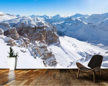 

Papel de parede Landscape with winter mountain 3d wallpaper,living room tv bedroom kitchen wall papers home decor bar mural