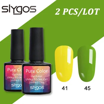 SLYGOS Однотонная одежда серии УФ-гель для ногтей 2 шт./компл. Цвет серии УФ Гель-лак для ногтей Лаки! полупостоянная светодиодный лак для ногтей с блестками - Цвет: 4145